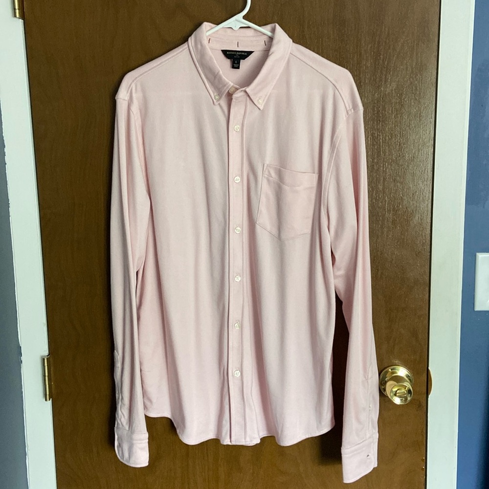 Banana Republic Casual Pink Slim Fit Button Down Shirt